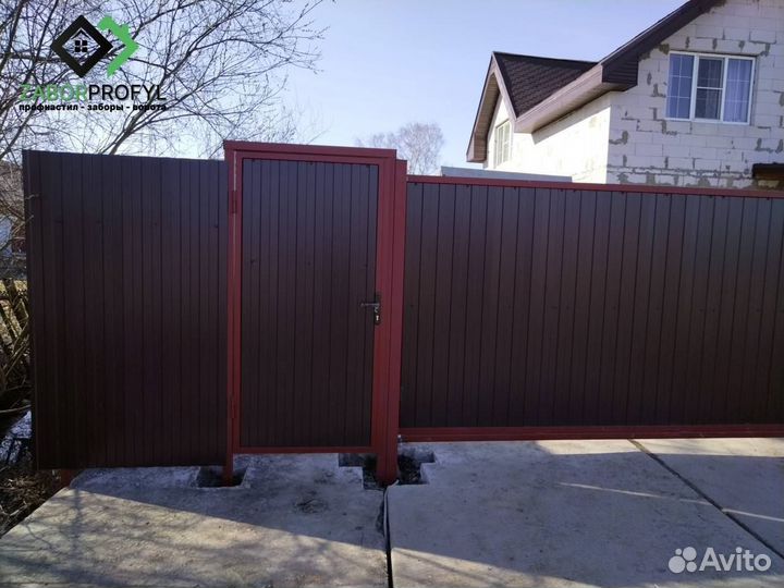 Ворота из профнастила / Монтаж заборов