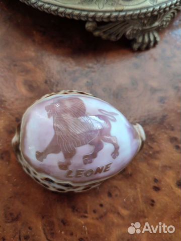 Ракушка с рисунком Знак Зодиака Лев