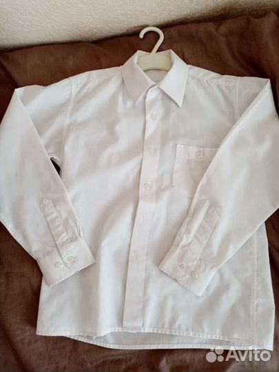 Рубашка белая для мальчика,31 размер, рост 128-134
