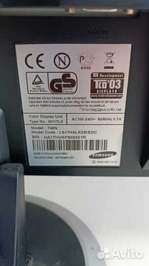 Монитор Samsung SyncMaster 740N (Д)