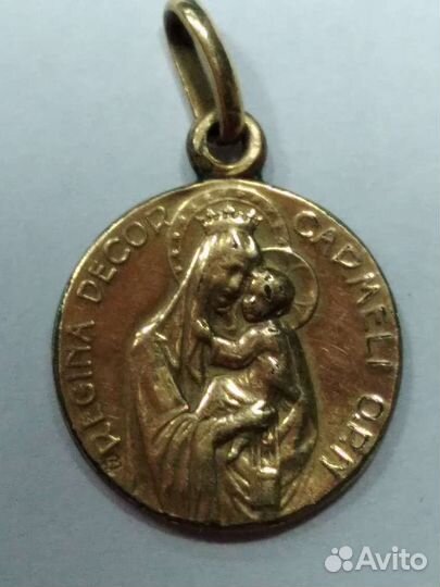 Жетон-подвеска католический позолоченный