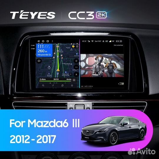 Автомагнитола Mazda 6 Teyes CC3 2k 4/32гб