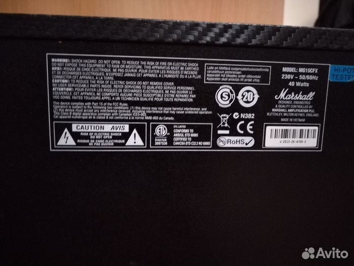 Комбоусилитель Marshall mg15cfx