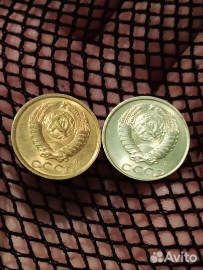 2 копейки,ссср, на заготовке 10 коп,белого цвета