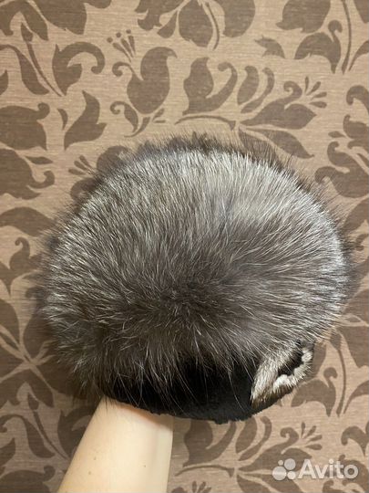 Берет чернобурка мягкий