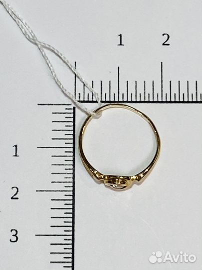 Золотое кольцо с бриллиантом (15650)*