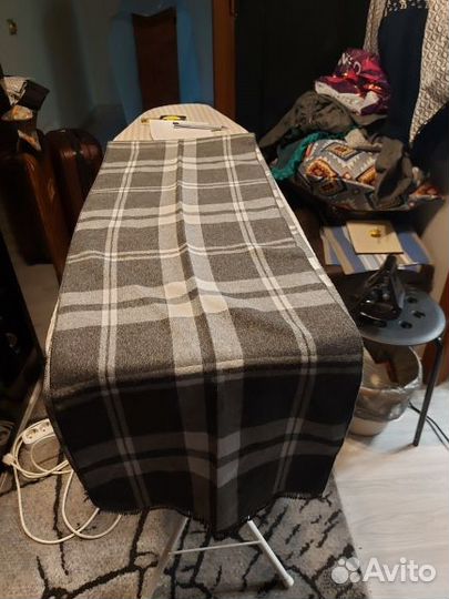 Шарф мужской двусторонний теплый серая клетка