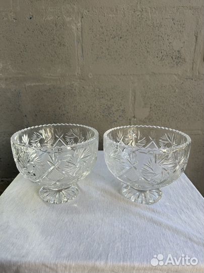 Хрустальные вазы конфетницы