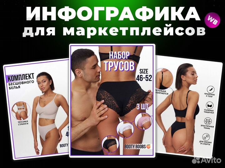 Инфографика для ozon дизайн карточки Wildberries