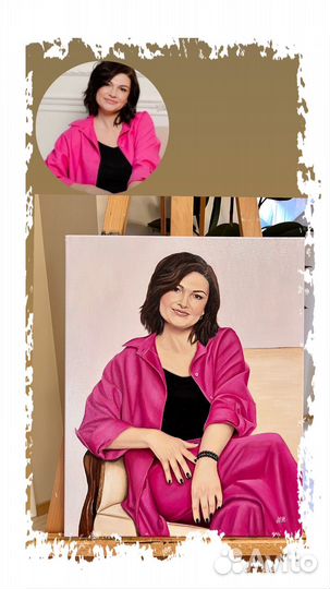 Портрет по фото на холсте под заказ