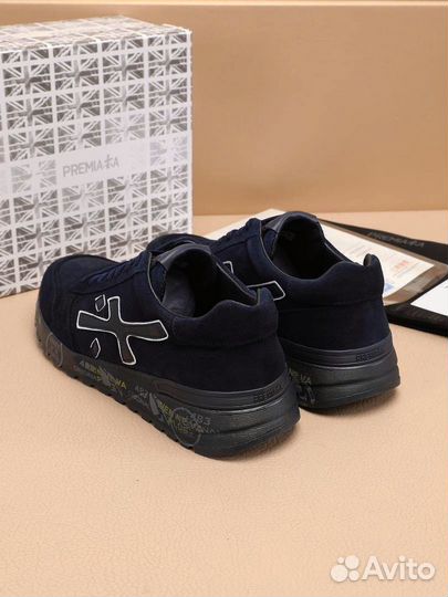 Кроссовки мужские Premiata замшевые синие