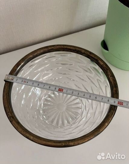 Хрустальная конфетница СССР Мельхиор