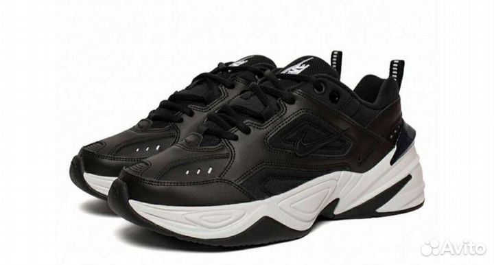 Nike m2k tekno чёрные кроссовки кожаные все разм