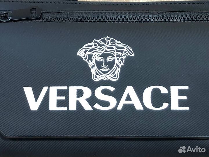 Сумка Versace поясная мужская, чёрная. Новая