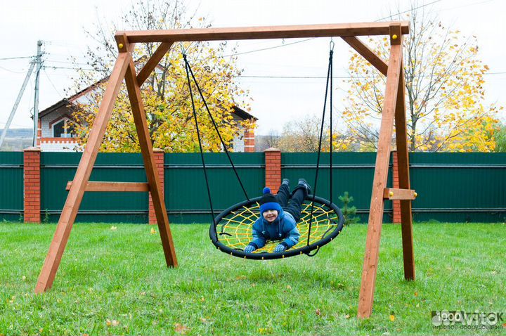 Качели уличные для дачи (клееный брус)