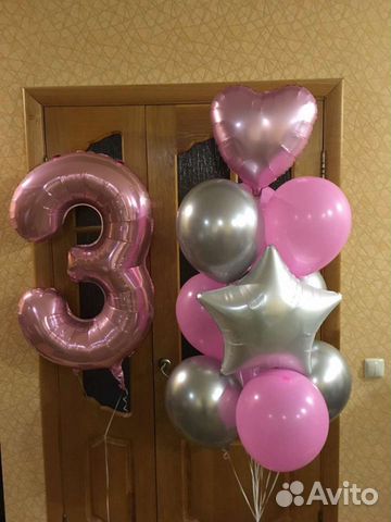 Набор воздушных шаров на день рождения Цифры с гел