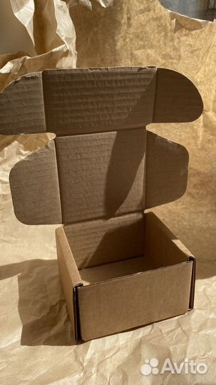 Самосборный короб 100*100*60 мм, бурый