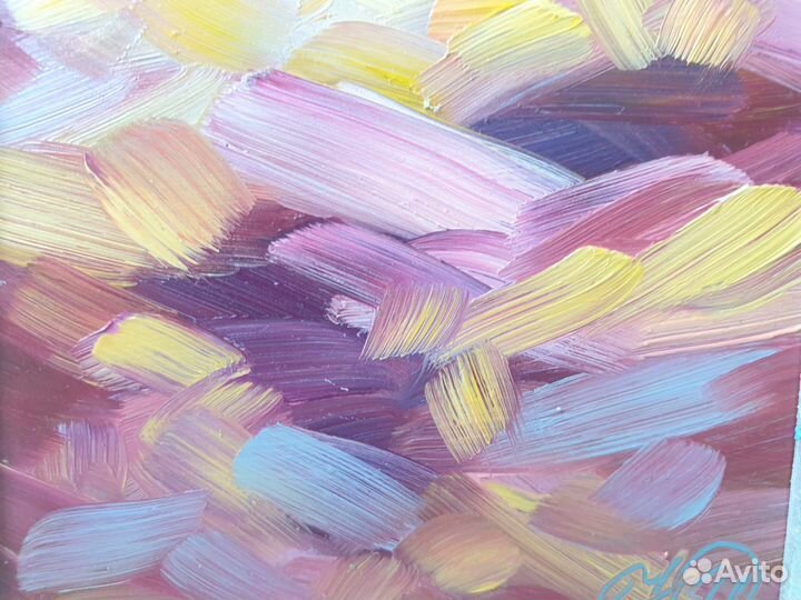 Картина пейзаж Прованс 12,5х17,5см масло в раме