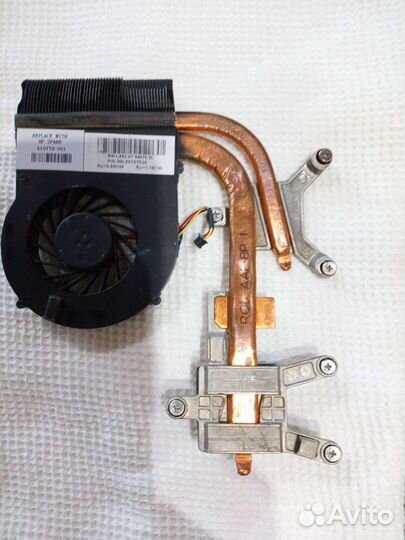 Кулер 3pin с трубками для ноутбука HP с разбора