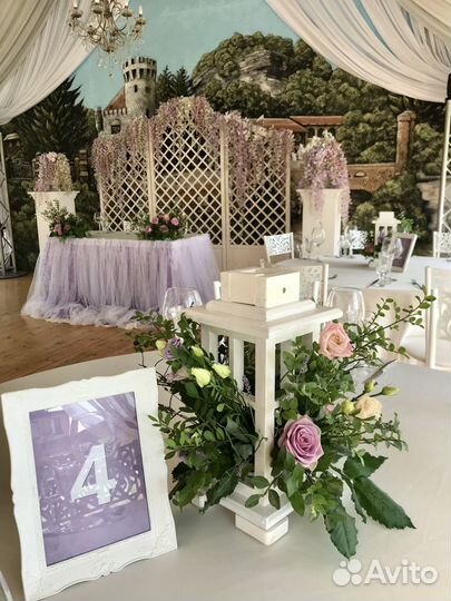 Декор для свадьбы в сиреневом (лавандовом) цвете