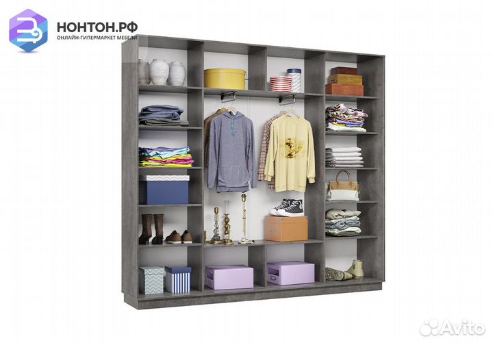 Шкаф-купе трёхдверный Селена бетон