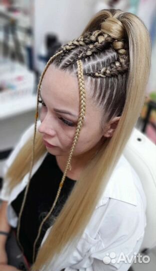 Плетение кос с канекалоном,прически