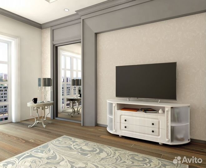 Азалия (тумба тв,фур.) Бодега белый