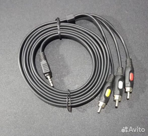 Кабель Jack 3.5 - 3xRCA вилка, видео+стерео-аудио