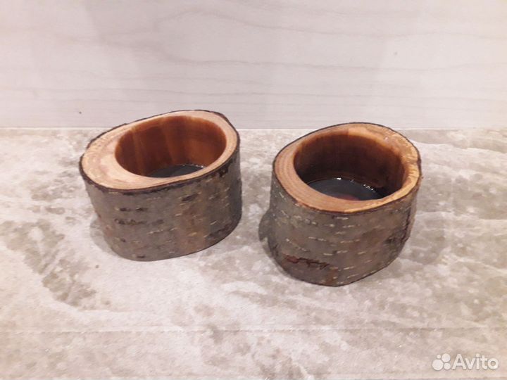 Комплект из 2 форм для заливки свечей (дерево)