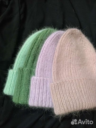 Шапочки пух норки ручная работа