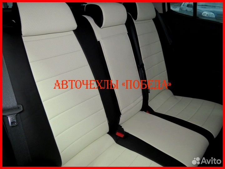 Чехлы Mazda 3 BM из экокожи чёрно-белые Классика