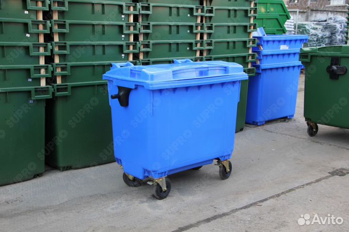 Пластиковый мусорный евроконтейнер 660л Ш7599