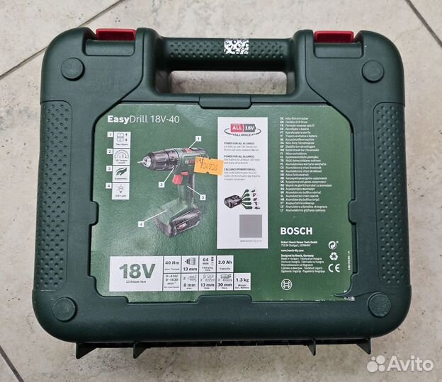 Шуруповёрт Bosch EasyDrill 18V-40 2xАКБ 2A, кейс