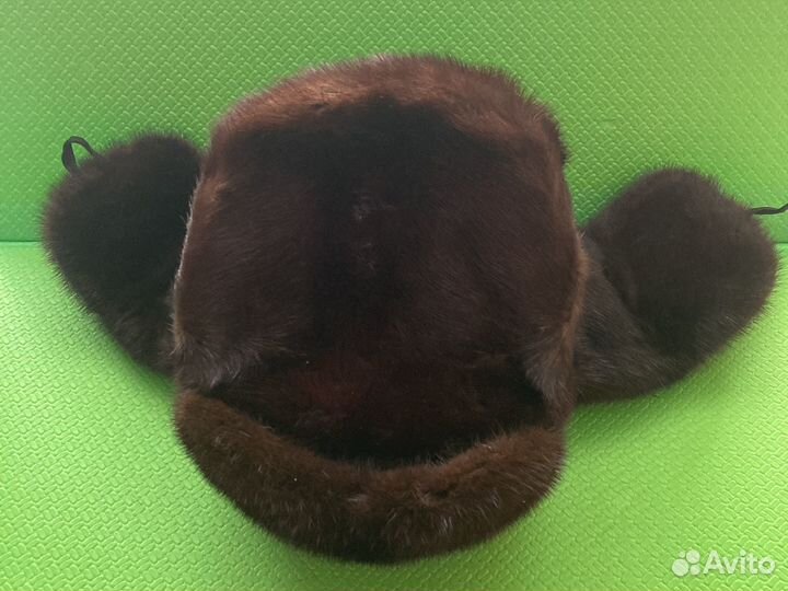 Норковая шапка-ушанка мужская 60 размер бу