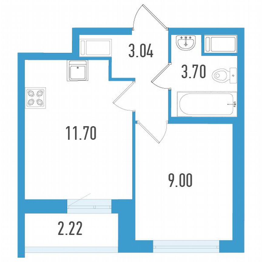 1-к. квартира, 28 м², 13/20 эт.