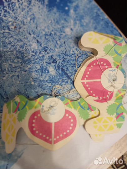 Новогодняя бумажная гирлянда,флажки СССР