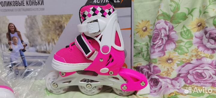 Коньки роликовые actiwell раздвижные с подсветкой
