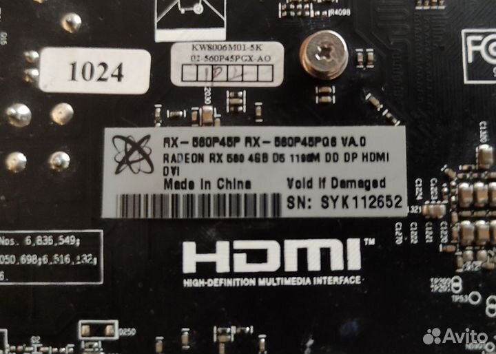 Видеокарта RX580 4gb