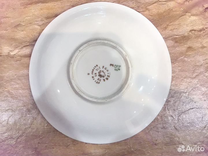 Блюдце от сервиза ГДР роза Fortuna