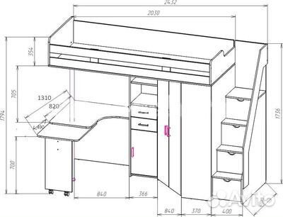 Кровать чердак