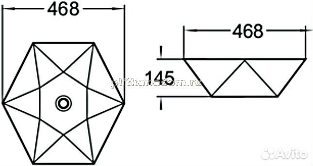 SantiLine SL-1058 Раковина керамическая накладная 47х47х14,5