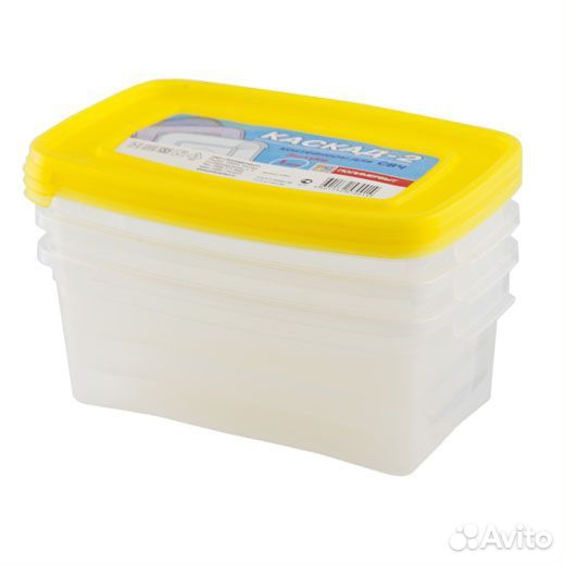 Набор контейнеров свч/3шт/Каскад-2 Прямоуг 1л / пб