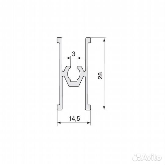 Дуб светлый глянец Горизонтальный средний профиль