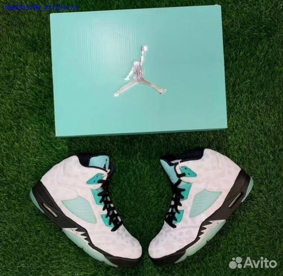 Кроссовки nike air jordan 5 island green