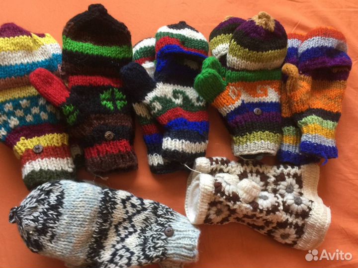 Варежки перчатки трансформеры Непальские (2+1)