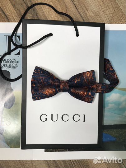 Gucci галстук бабочка шелк Италия Новая (#358)