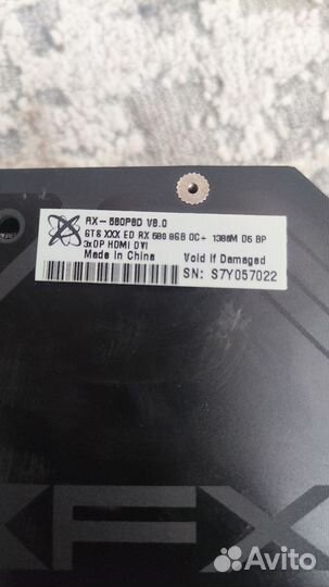 Видеокарта rx580 8gb xfx