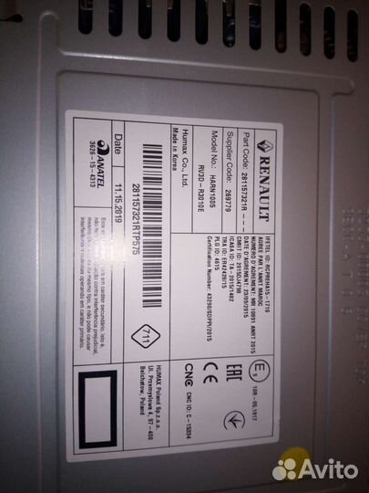 Штатная магнитола renault