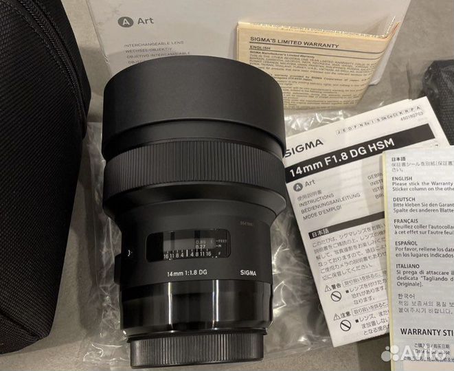 Sigma AF 14 f/1.8 DG HSM Art Nikon F, Новый