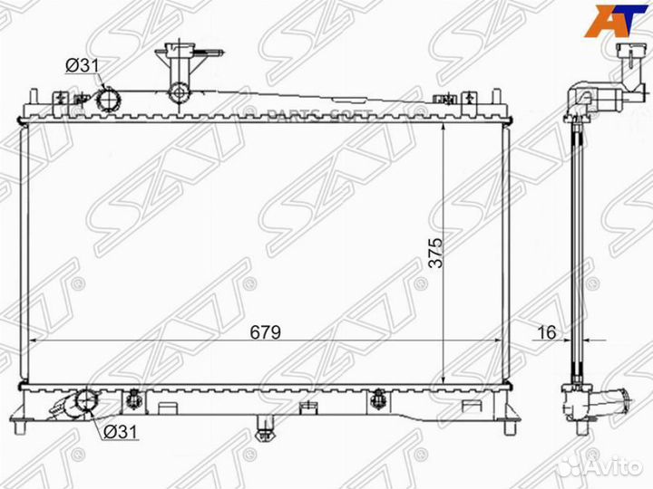 Радиатор охлаждения Мазда 6 02-05